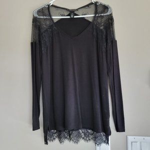 White House Black Market knit and lace top